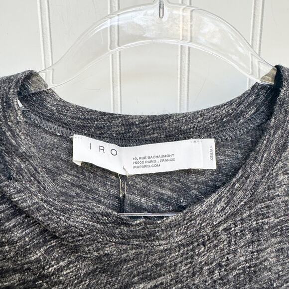 IRO Plush Mini T-Shirt Dress Gray Short Sleeve Casual Crew Neck XS NWT - Picture 6 of 9